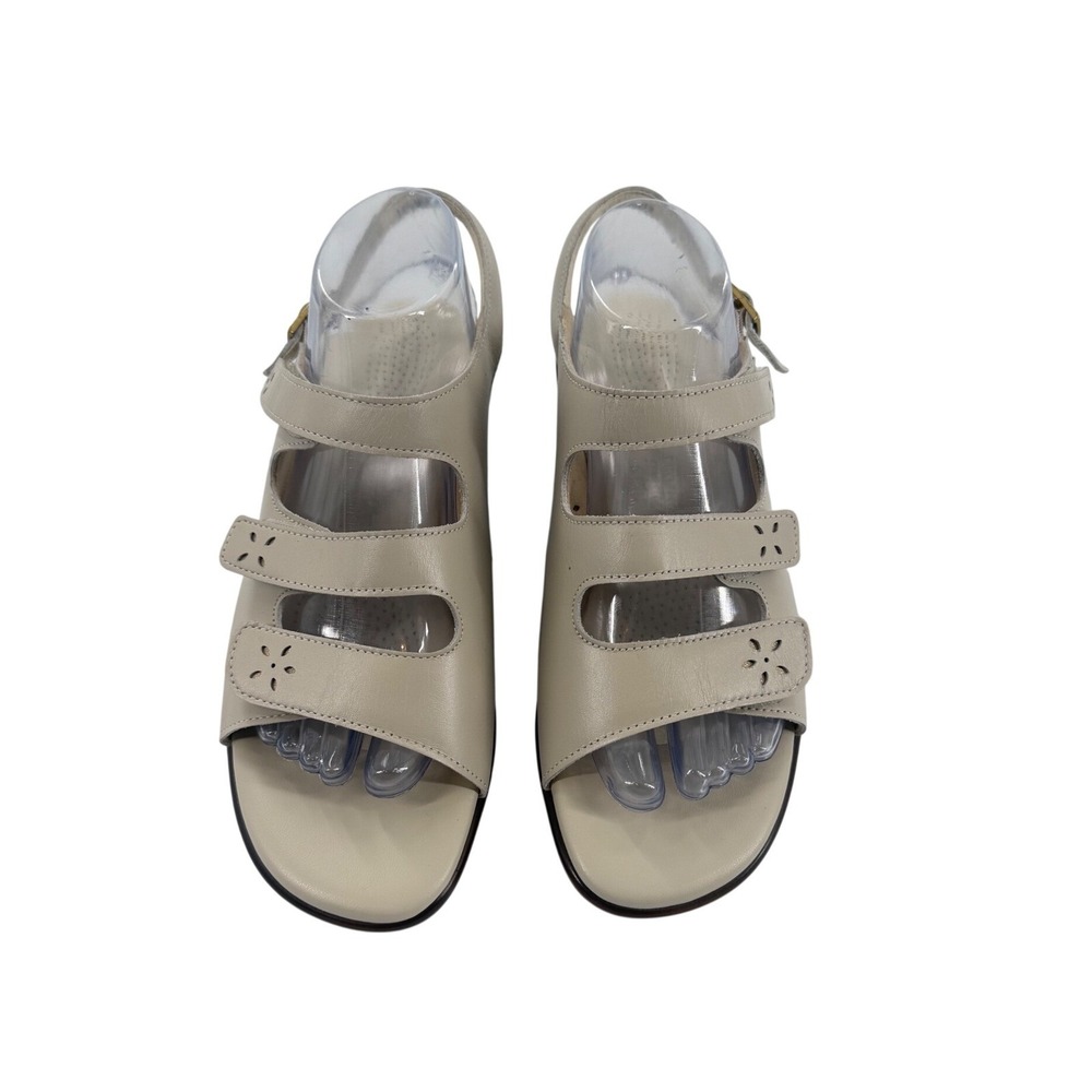 SAS Quatro Slingback Sandals Bone Leather Womens 10 WW (Double Wide) Comfort - Picture 2 of 10